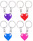 PBAHAUP Portachiavi Coppia Cuore, 4 pezzi Portachiavi Cuore Coppia Lui E Lei Portachiavi Con Mattoncini Originali A Forma Di Cuore Rosso blu rosa viola, per Anniversario Portachiavi