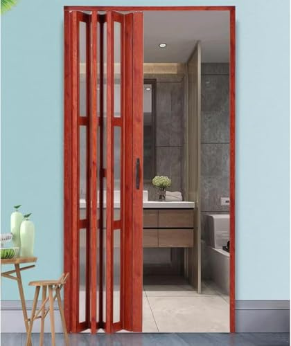 Interior Accordion Door With Clear Acrylic Panel / Installation Hardware, Room Divider Sliding Door Office Partition Wall, 60 66 82 88 90 100 120 180 200 cm Thermal Insulated Temporary Door(66x60in(16