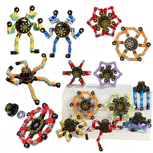 Vyloky Verwandlungskreisel, drehende Fingerspitzen, Leuchtend, Lernspielzeug, Entspannung und Dekompression, mechanischer Kreisel, mit Magnetfunktion, 4er-Set (Beleuchtet*4Stück)