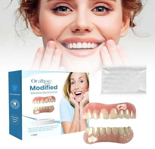 Silikon Zahnprothese Set, Gebunden Temporäre Zahnersatz Prothese Komplett, Silikon Zahnreparaturset Für Eine Schnelle Orale Verschönerung, Langlebig Zahnersatz, Leicht Zu Bedienen Und Zu Reinigen