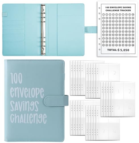 100 Envelope Saving Challenge, Geld Sparen Challenge, Sparchallenge, Sparbuch für Geld, Geldsparmappe, Budget Planner a5, Sparbuch für Geld Challenge, Sparbuch, für Paare, Büros, Zuhause, Schule