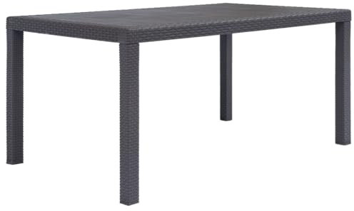 Myheimly Gartentisch Kunststoff Rattan-Optik Balkontisch Terassentisch Tisch Braun,150 x 90 x 72 cm
