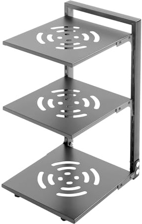 niorttkx Pot Rack Organizer, Adjustable Pot Pan Stand Organizer Rack, Detachable Kitchen Pan Holder Organiser Stand for Kitchen Counter Cabinet (Gray, 3 Tiers)