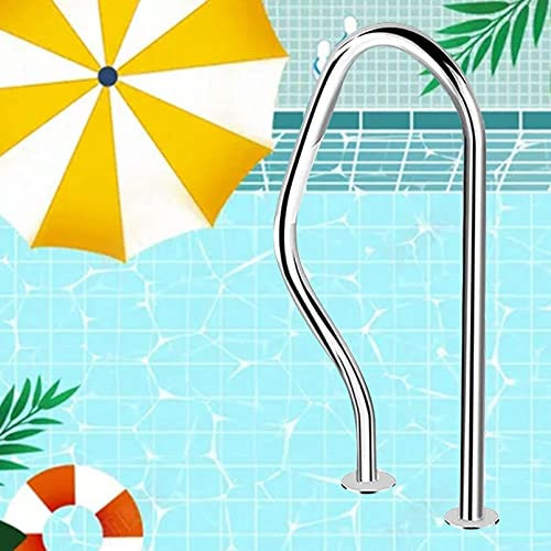 DRFGNF Pasamanos para Piscina Pasamanos para Piscina Pasamanos para Piscinas enterradas, Mango de Acero Inoxidable para barandilla de Piscina, Barandilla de Escalera, Fácil de Instalar, Seguro de u