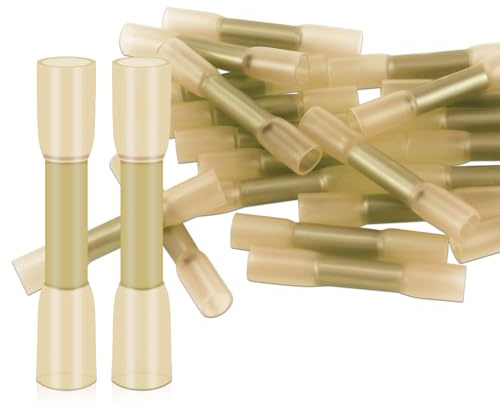 Lot de 20 connecteurs à sertir 12-10 AWG avec gaine thermorétractable - Connecteurs étanches - Pour voiture, bateau, marine