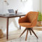 Zouron Chaise de Salle à Manger avec Pieds en Bois（Coton et Lin）, Chaise pivotante (360°), Chaise de Salon avec accoudoirs, Chaise de Cuisine, Chaise de Bureau à Domicile, Orange