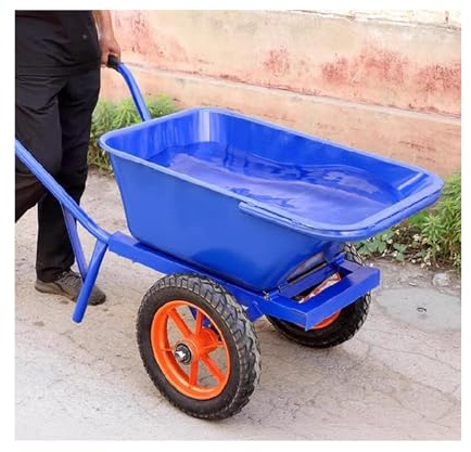LVLDAWA Kippanhänger Für Den Rasentraktor, Hochleistungs-Rasentraktoranhänger Aus Stahl Schubkarre Für Den Außenbereich, Kippbar Für Gartenarbeit, BAU