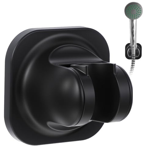 Handheld Shower Head Holder, Adhesive-Shower Hose-Holder, Black Shower Holder for RV Kids Bathroom ,Fix Firmly and Use Conveniently(Black)