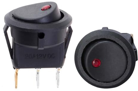 HEMOTON Interruttore Pulsante con Luce LED Rossa Controllo per Auto Barche e Moto Piccolo e Durevole Facile da Installare