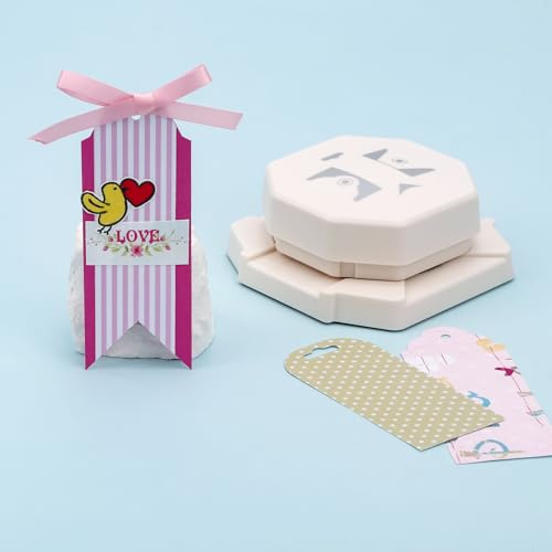 4-in-1 Tag-Stanzer für Papierbastelarbeiten, 2026 Neuer Geschenkanhänger-Marker, 4 cm/3 cm/2 cm, Etiketten-Eckstanzer zum Basteln, 4 Formen, Kartenherstellung, Kunst, Eckschneider, DIY-Projekte, Fotos