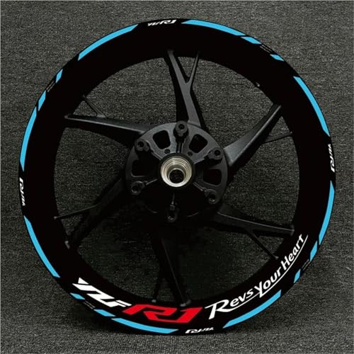 Sticker Set Motorrad-Felgenaufkleber Für Yamaha YZF-R1 YZFR1 YZF R1 Aufkleber Reflektierendes Streifenband Felgennaben-Dekoraufkleber Motorrad Felgenaufkleber Komplett(Farbe 3)