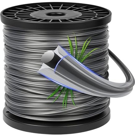 vsshe Filo per Decespugliatore a Filo, 2.4mm*100m Filos Decespugliatore Nylon Rotondo, Filos per Decespugliatores a Forma di Stella in Nylon Resistente, per Trimmer, Filos Tagliaerba a Tagliabordi
