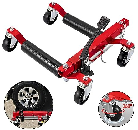 Wheel DollyCar Dolly 1500lb Car Jack Hydraulic Wheel Jacks for Cars 680KG Lar Capacity Hydraulic Car Wheel Mover Trolley Ergonomic Insulated Handle