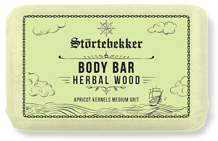 Störtebekker® Premium Body Bar Herbal Wood - Festes Duschgel 120 g | Body Scrub, Natürliche Reinigung, Feste Duschseife, Handgefertigt, Ohne Zusätze