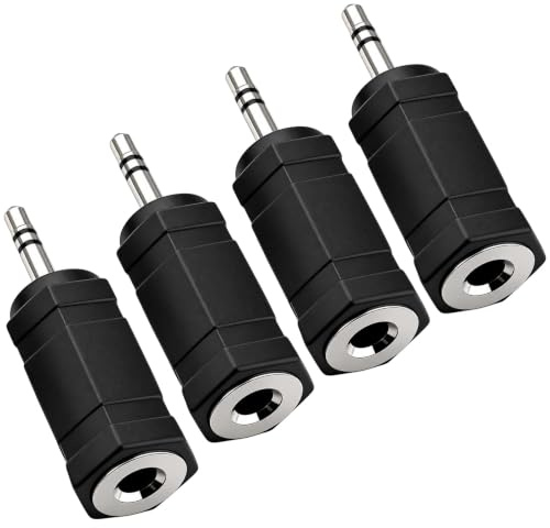 ZESTRO Adattatore jack da 3,5 mm Mono maschio a 3,5 mm stereo femmina 4 pezzi connettore audio per cuffie, altoparlanti e dispositivi mobili