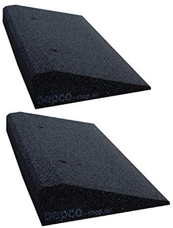 Bepco, rampa (2 pezzi) 50 - 100 mm, in fibre di gomma, colore nero, rampa di salita e discesa, rampa di carico