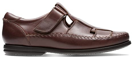 Clarks Men's Un Gala Strap Closed Toe Sandals, Brown (Dark Tan Lea), 7 UK