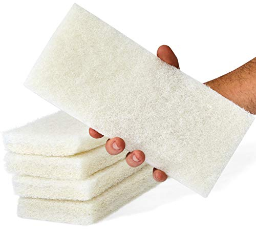 No abrasivo de calidad comercial blanco almohadilla de limpieza 5 unidades por Mop Mob. Grande, multiusos 10 en x 4 12 en estropajo para Universal titulares. Ideal para limpieza lavabos, azulejos,