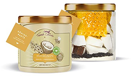 Terra Canis Königs-Paste mit Manuka-Honig, Nahrungsergänzung, 250ml | 100% Lebensmittelqualität aller Rohstoffe, stärkt Immunsystem und Magen-Darm-Funktion, glutenfrei