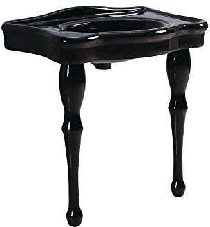 Kingston VPB5321K 32 Ceramic Console Sink with Ceramic Legs, Black