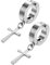 JewelryWe Schmuck Unisex Creolen Ohrringe Edelstahl Kreuz Ohrhänger ohne Loch Fake Ohrstecker Ohrclips Klappcreolen Huggie, Silber
