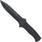 Cudeman Cuchillo 177-N hoja de acero ACX-380 pavonada en negro de 15 cm y empuñadura de caucho negro de 12 cm para caza, pesca, supervivencia y bushcraft + Portabotellas regalo