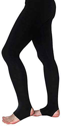 AceAcr Ballett-Strumpfhose für Herren und Jungen, weich, für Gymnastik und Tanzen - Schwarz - Klein
