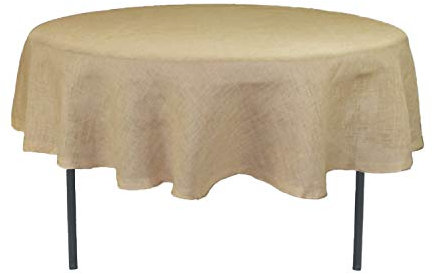 Your Chair Covers - 228 cm runde rustikale Jute-Tischdecke für Hochzeit, Party, Küche, Zuhause, Esstisch