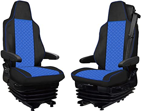 LKW Sitzbezüge Für TGX 2021+ LKW Truck Camion Satz 1+1 Sitzauflagen Schonbezüge Passform TGX ab 2021 Blau