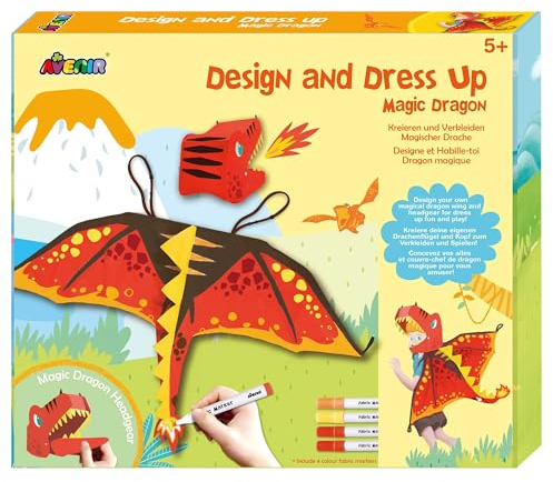 Avenir, Bastelset für Kinder, DIY Kostüm, Drachenkostüm selber basteln, Kreativ Design Set Drachen, ab 5 Jahren