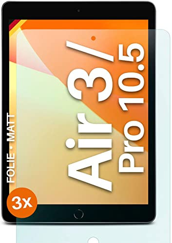 moex® FlexProtect Schutzfolie matt kompatibel mit iPad Air 3 / iPad Pro 10.5 Folie gegen Reflexionen, Anti Reflex Displayschutz, matte Displayfolie, robust und Kratzfest – 3 Stück