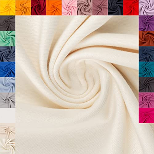 Swafing Heike Bündchenstoff Schlauchware Coupon (naturweiß, 0,5m) (009) - 27 verschiedene Farben