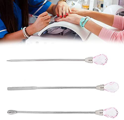 Nail Spatula, Stainless Steel Nail Tools for Mixing Nail Polish for Picking Up Nail Decorations(pink)