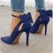 YHCS Mujeres Puntiagudos Tacones Altos Delgados Damas Sexy Bombas con Hebilla Correa Femenina Moda Bowknot Zapatos Más Tamaño 34-43
