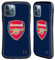 Head Case Designs Officially Licensed Arsenal FC Full Colour Blue Crest 2 Hybrid Case Compatible With Apple iPhone 12 / iPhone 12 Pro