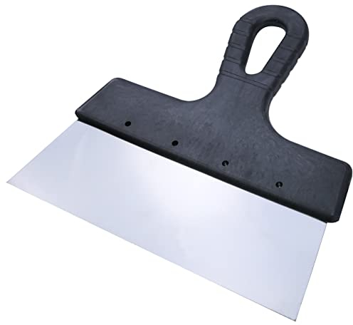 AERZETIX - C55087 - Espátula de fachada trapezoidal inoxidable 200x200mm - cuchillo de recubrimiento/masilla/pintura - alisado junta placa de yeso - herramienta de yesero/estucador - manija plástico