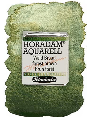 Schmincke – HORADAM® AQUARELL, Super Granulation, 14 944 044 Wald Braun, 1/2 Näpfchen, sehr stark granulierende Farbtöne, feinste, supergranulierende Aquarellfarben