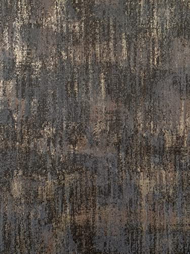 AM1NAH Dark Grey Brown Distressed Wallpaper Industrial Texture Metallic Wall Paper (Sample) 10.20x 7.20