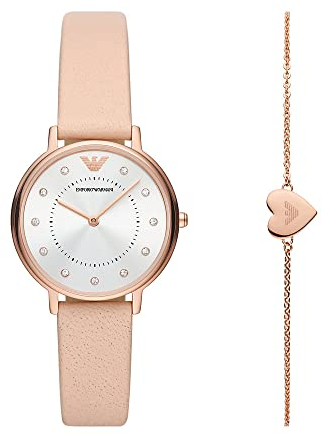 Emporio Armani Damen Quarz 2 Zeiger Uhr mit Armband AR80058
