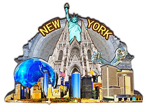 American New York City Magnet, 3D-Landmarken aus Holz, klassische Kühlschrankmagnete, handgefertigt, Handwerk, Reisen, Souvenirs, Geschenke, Sammlungen, Heim- und Küchendekorationen, 3 Stück