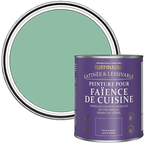 Rust-Oleum Green water resistant Kitchen Tile Paint in Satin Finish - Wanderlust 750ml