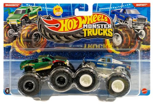 Hot Wheels Monster Trucks Snake Bite Vs Bigfoot Demolition Doubles