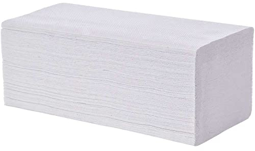 Falthandtücher, V-Falz/Z-Falz, 2-lagig, 25x23cm, Recycling, weiß, 16x200 Blatt, 3200 Blatt/VE, Papierhandtücher, Zickzack-Falz, ZZ-Falz