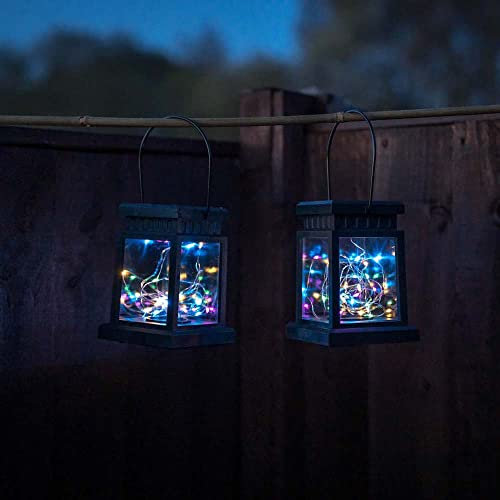 MiniSun | Solar Powered Square Hanging Lantern | Lanterns, Home Décor & Improvement Essential | Pack of 2