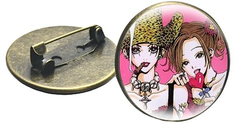 Nana-Anime-Brosche, Anstecknadel, Glaskuppel, für Damen und Herren, Kleidung, Rucksack, Dekoration, Punk, trendiger Schmuck, Oosaki, Oma, Geschenk, Zubehör, Bronze, Glas, Metall
