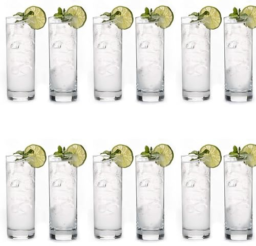 LEMONSODA Premium Highball-Glas-Set – elegante Tom Collins Gläser – hohe Trinkwassergläser – Bargläser für Mojito, Whiskey, Cocktail – mit Geschenkbox – Einweihungsgeschenke – (Set mit 340 - 340 ml)