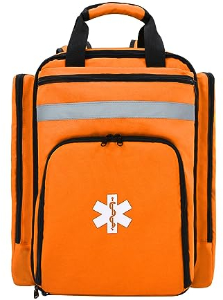 Lyirfan Zaino professionale di pronto soccorso vuoto, borsa medica tattica con riflettente, zaino medico di pronto soccorso di grande capacità per campeggio, escursionismo,Arancione
