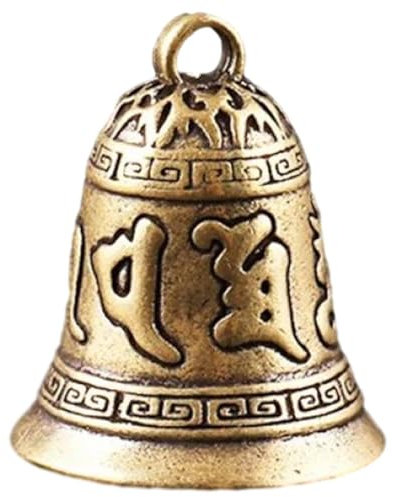 Vintage Brass Tibetaner Buddhismus Sechs-Wort- Bell Metal Hanging Bell Türklingel Wind Glockenspiel Glocken Glück Jingle Bell Für DIY-Handwerk