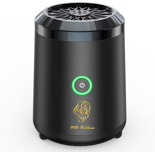 Al salama Mini Brûleur Bakhoor électrique, Portatif Brûleur d'encens Musulman, Diffuseur USB Rechargeable, Brûle-encens d'encens Arabe Convient aux Bureaux, Maisons, Voitures, etc.