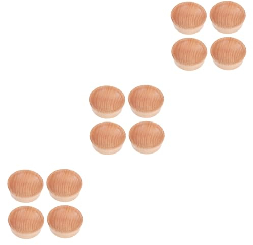MAGICLULU 12 Pièces petits bols en bois plat d'assaisonnement sauce salade assiette camping bol de vinaigre plaques de trempage bois massif Fournitures d'hôtel plat sauce soja Plat vinaigré